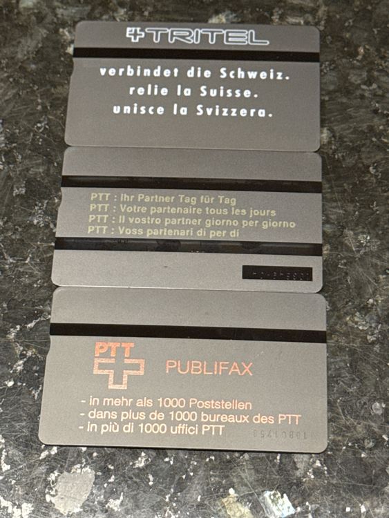 Cartes de téléphone: Alte Telefonkarten PTT Taxcard Tritel Schweiz,Vintage – Neuf (Voir description) à Aesch BL par Sammler81 1