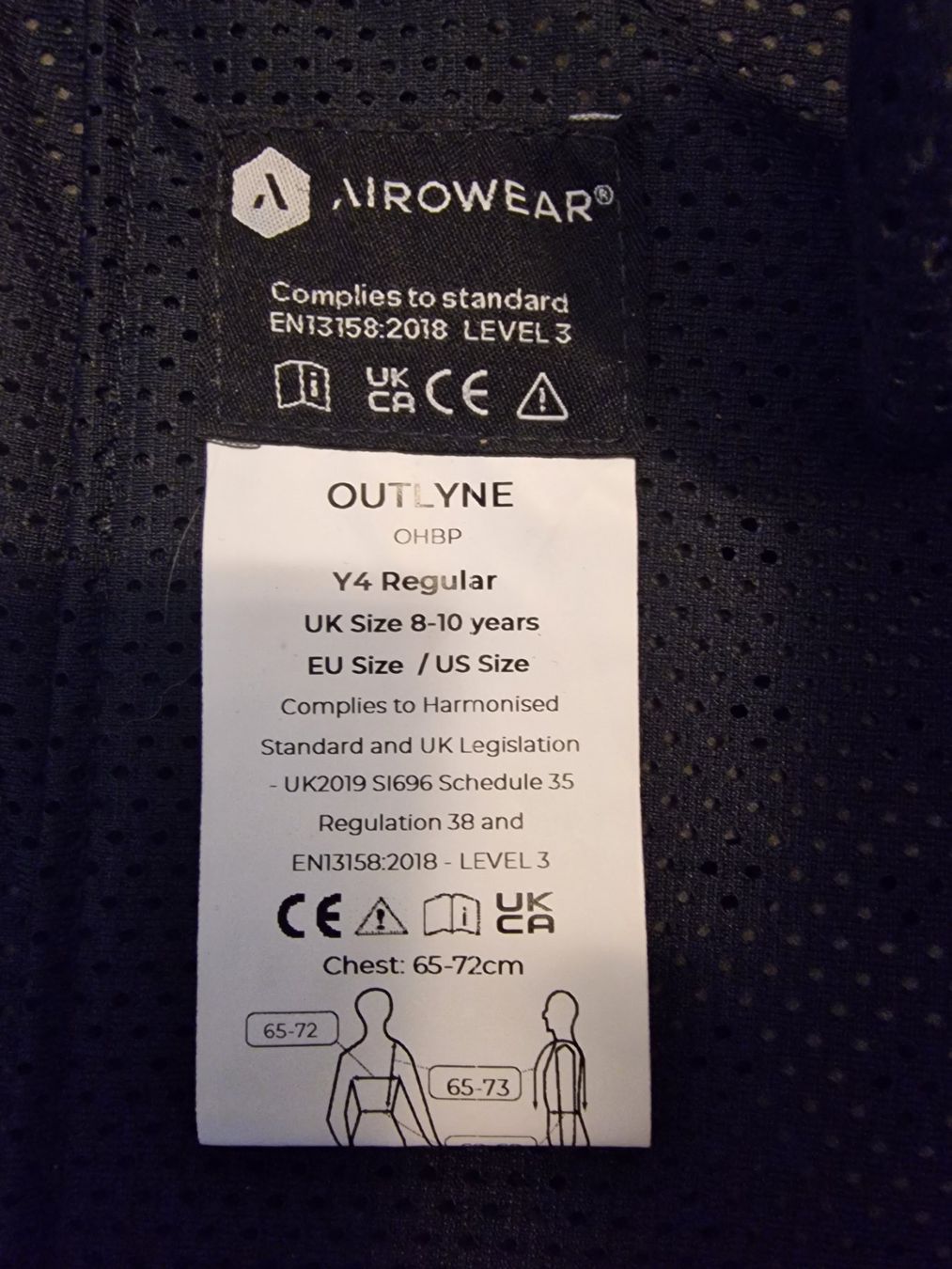 Protections: Reitweste "Airowear" Y4 regular Gr 8 - 10 years – D'occasion à Schindellegi par Bpologe60 2
