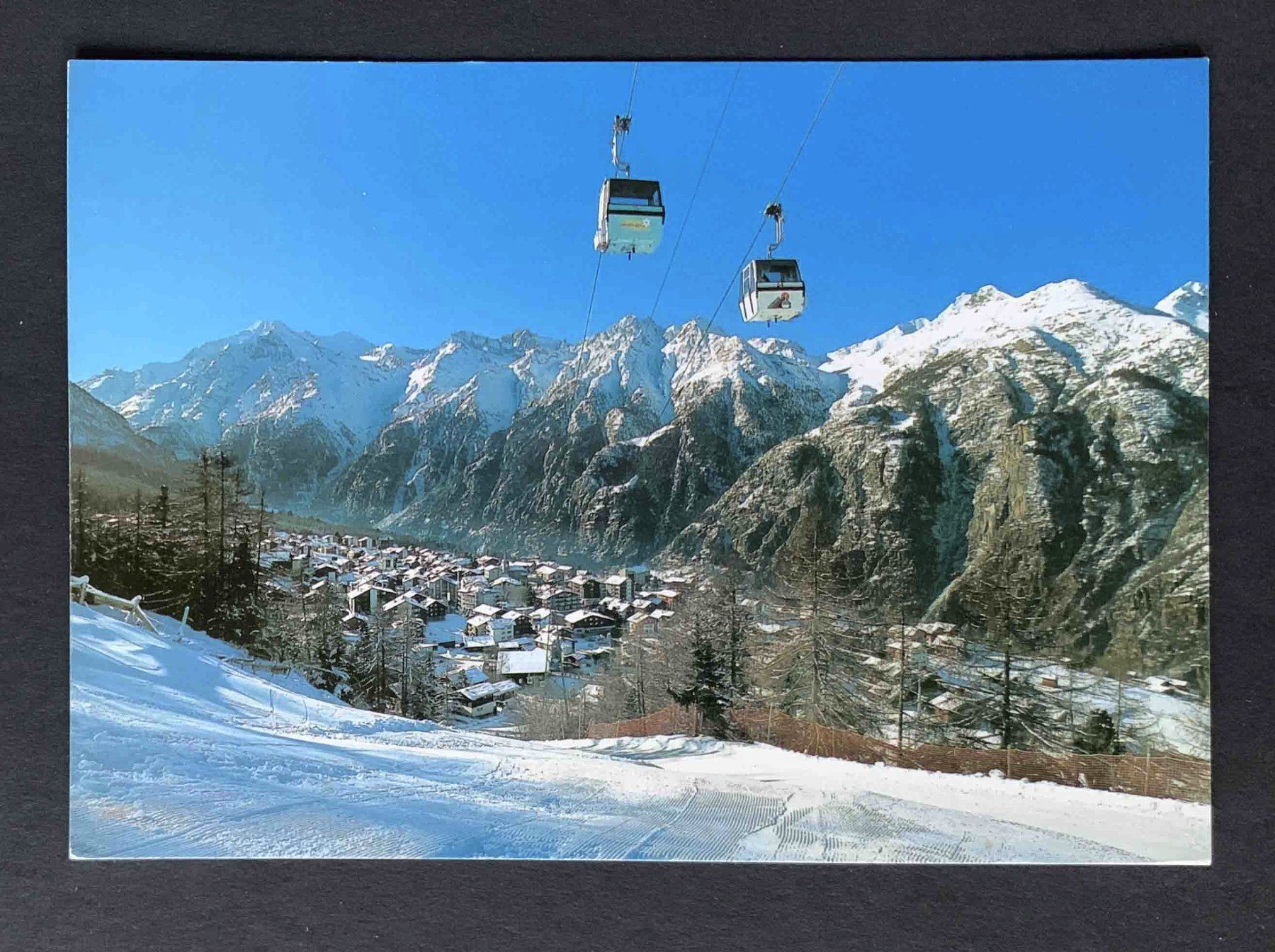 Ansichtskarten: AK Grächen mit Gondelbahn Hannialp – Gebraucht aus Goldau von artelier1