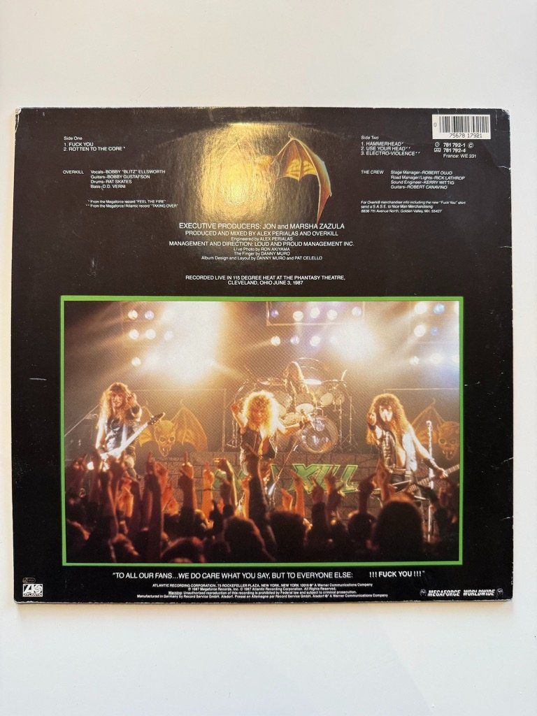 Schallplatten: Overkill - Fuck you - 1987 - LP Vinyl – Gebraucht aus Unterägeri von hero87333 2