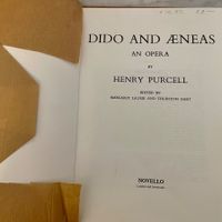 Henry Purcell Dido and Aeneas Oper Klavierauszug Novello