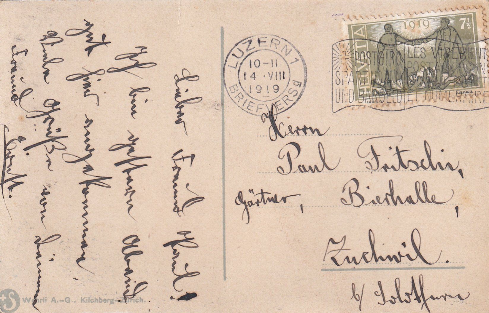 Cartoline postali: Luzern - Hofkirche (belebt) /bb – Usato da Hombrechtikon venduto da Rudolf07 1