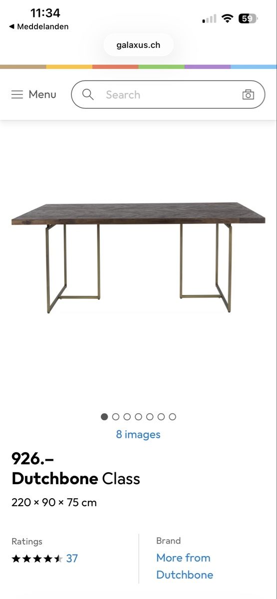 Tavoli: Dining Table Dutchbone 220x90 cm Wood Herringbone – Usato da Zürich venduto da fan_z5fl 8
