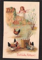 Prägekarte Ostern , gel.1913