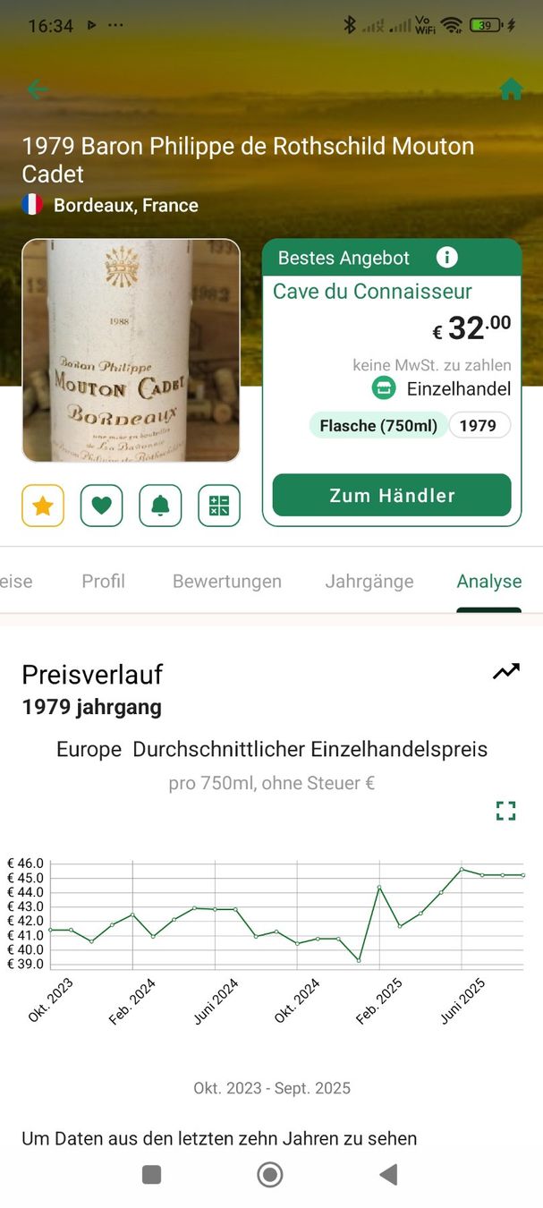 Mouton Rothschild Wein: 1979 Bordeaux Mouton Cadet Baron Philippe – Neu (gemäss Beschreibung) aus Büsserach von Vintage-vins 5
