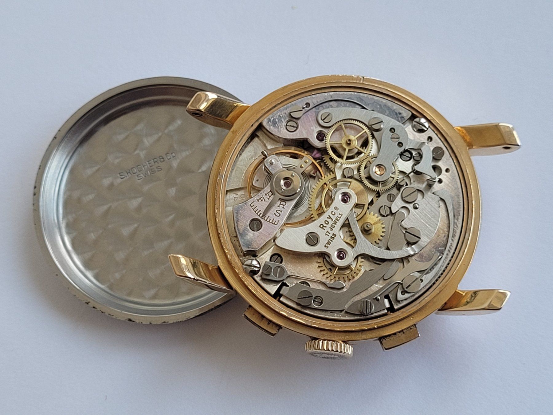 Orologi: ROYCE CHRONOGRAPHE mit Landeron Chronowerk ca. 70-jährig – Usato da Baar venduto da VroniM 7