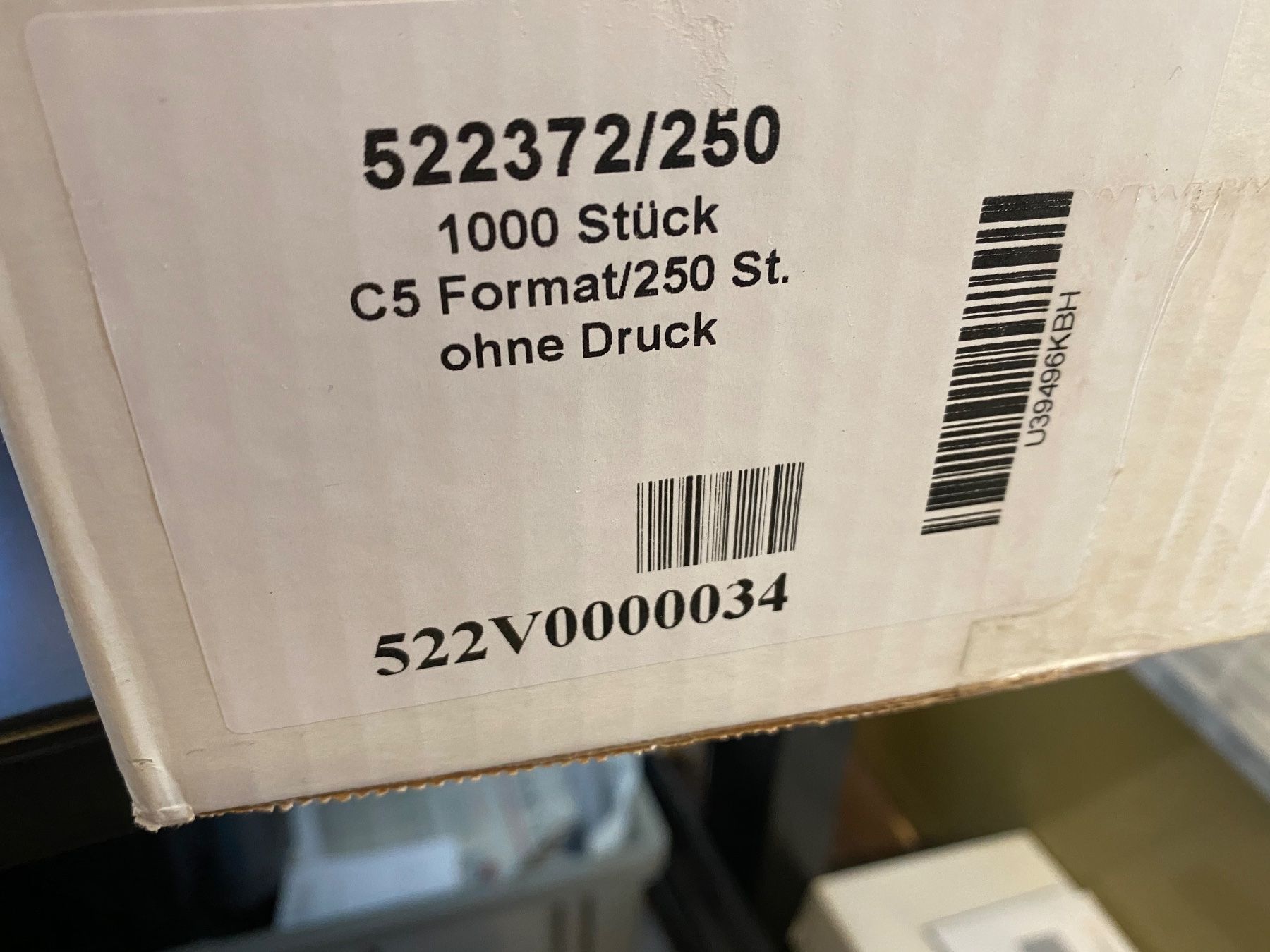 Aufkleber: Dokumententaschen C5 1000 Stück – Neu und originalverpackt aus Uster von Hinze01 2