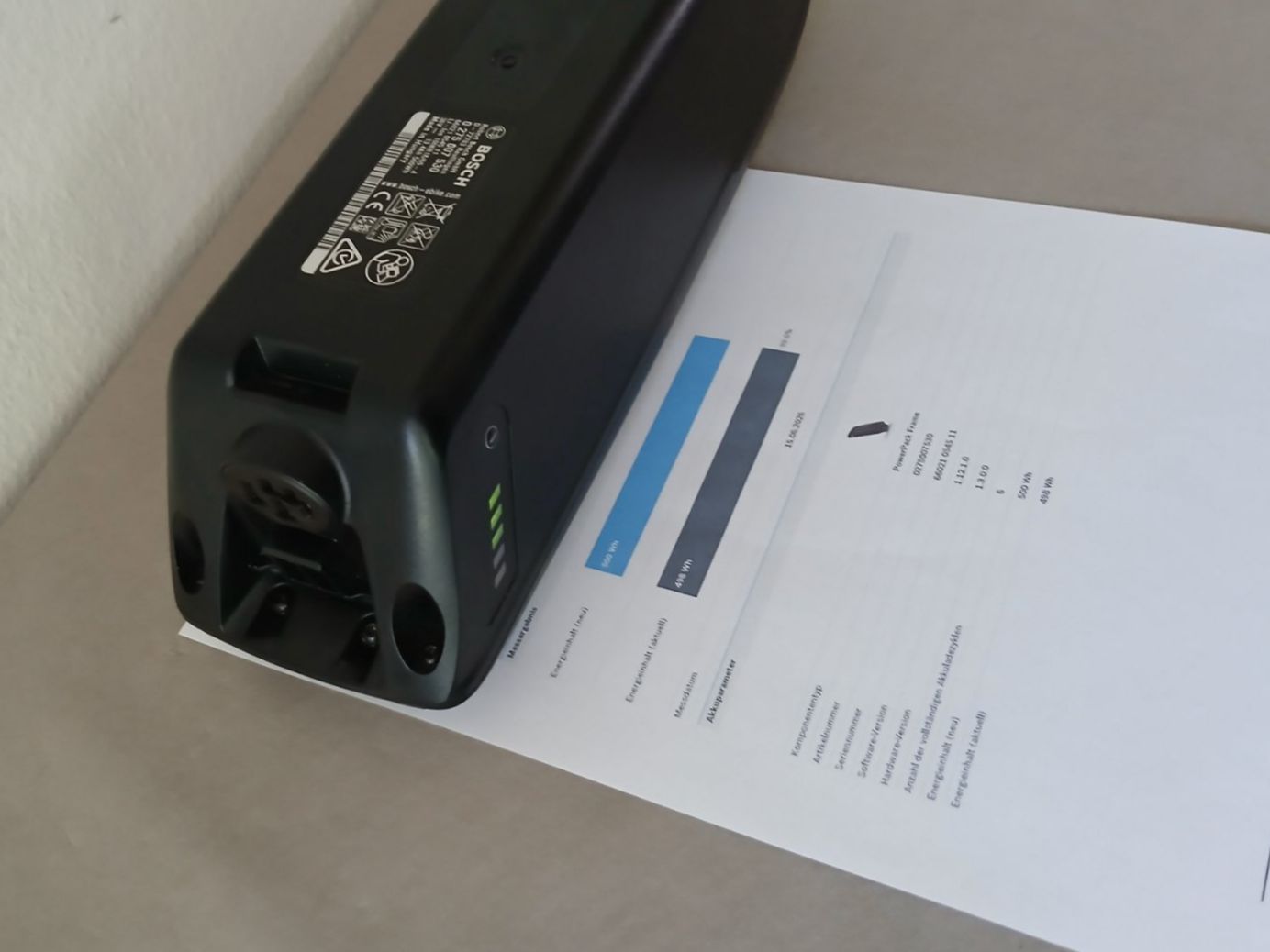 Bosch Akkus: Powerpack 500 Akku - 498Wh 99.6% mit Bosch Messbericht – Gebraucht aus Winterthur von .-thx-. 4