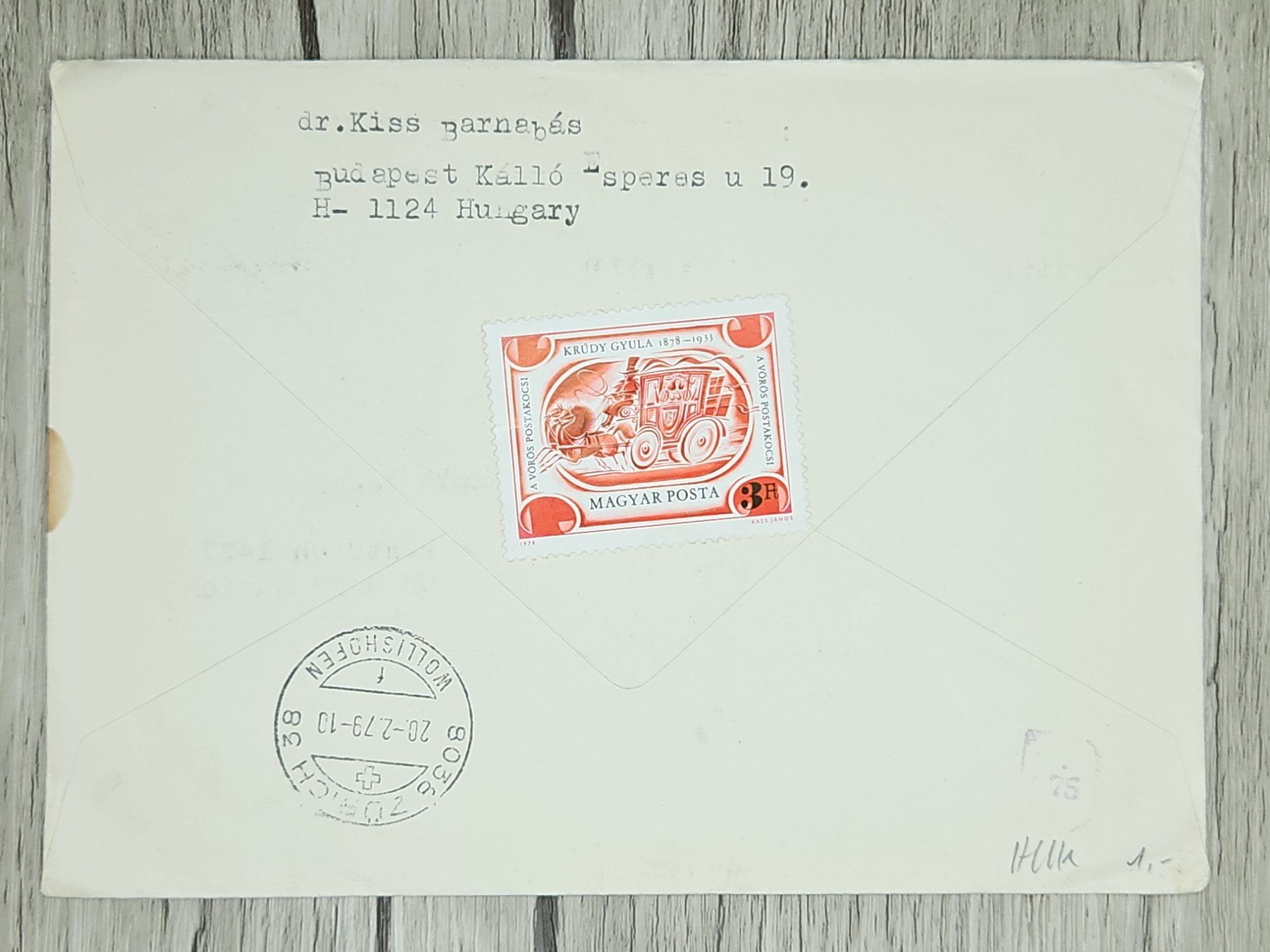 Alle Briefmarken: CL14 Enveloppe + Timbre Hongrie 1979 – Gebraucht aus Cousset von Patrick_Collections 1