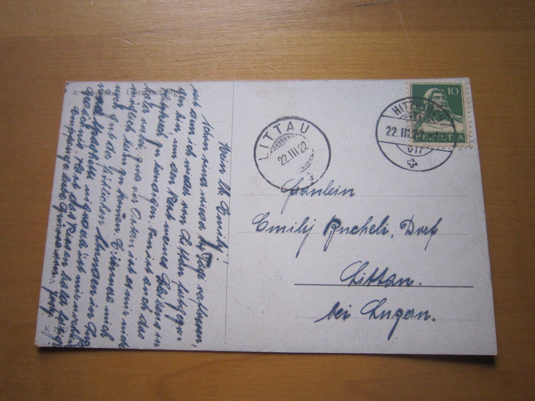 Cartoline postali: No 13 Postkarte 1922 Ueberraschung – Usato da Gordola venduto da Polentaefung 1
