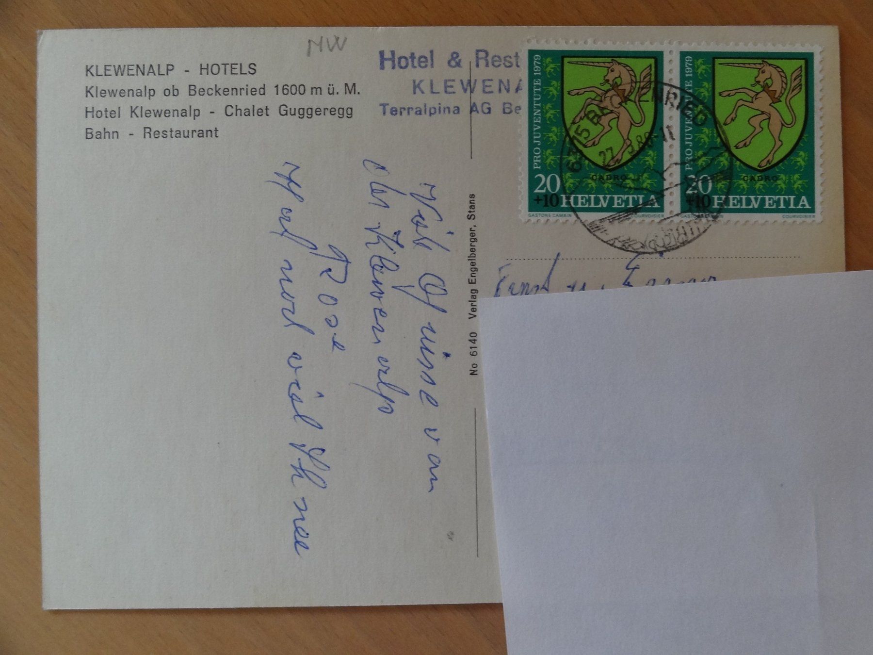 Cartoline postali: Klewenalp - Hotel - NW - 1988 – Usato da St Léonard venduto da Riglin 1