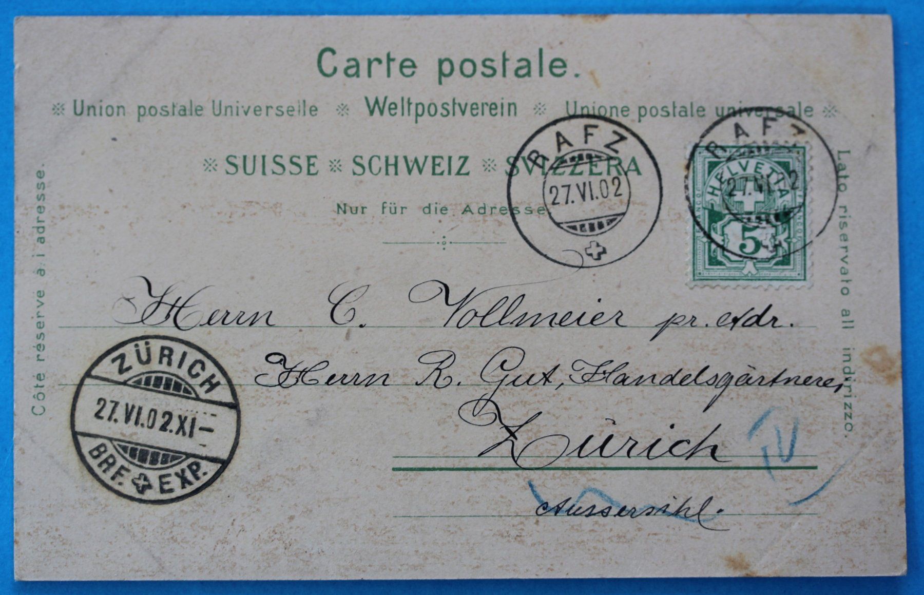 Cartoline postali: RAFZ LITHO AK – Usato da Lotzwil venduto da pirolh 1