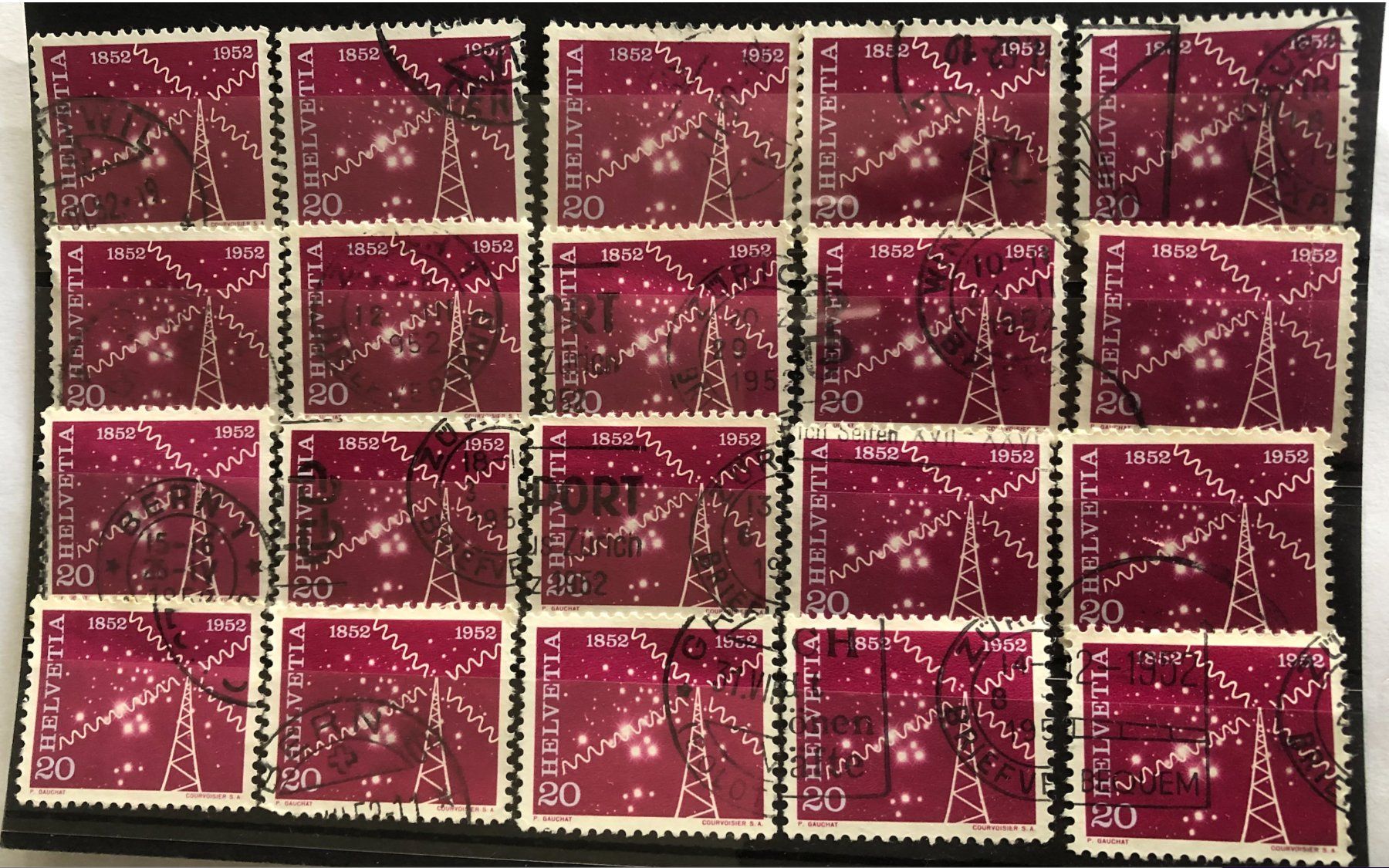 Alle Briefmarken: Nr.311 Steckkarte mit Stempel – Gebraucht aus Aarau von Billa007