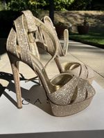 Casadei Platform Heels, Size 38.5, platinum