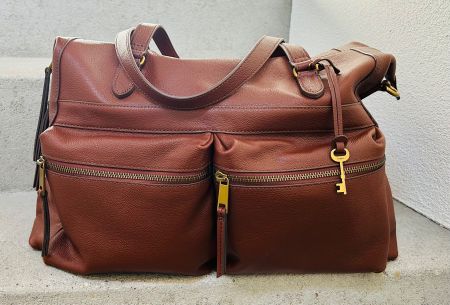 Hochwertige Fossil Defender Duffle, Leder Weekender