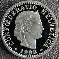 20 Rappen 1998 pp / aus Münzsatz / in einer Münzkapsel