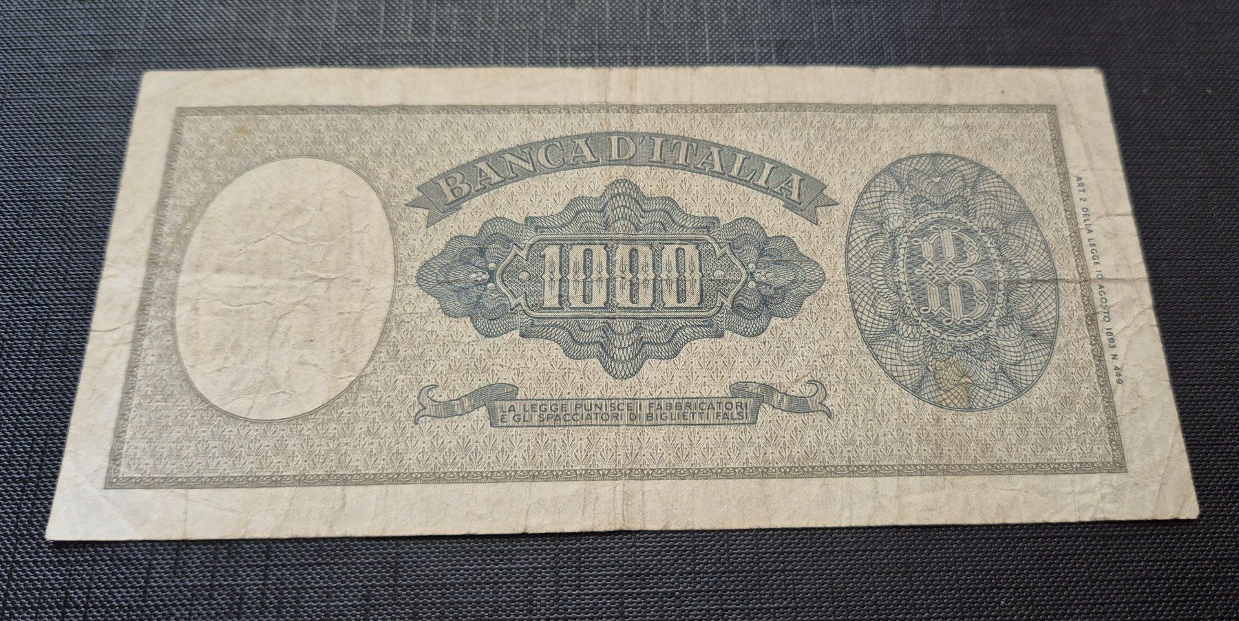 Billets de banque: 1000 Lire ITALIA 1959 – D'occasion à Zürich par brinkosos 1