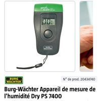 Appareil mesure d'humidité (mur - bois)