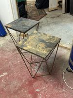 2er Set moderne Beistelltische mit Metallgestell, Top!