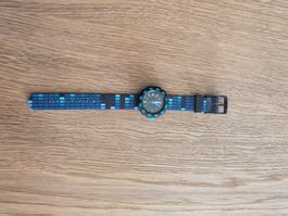 Swatch Uhr Kindermodell 34mm blau mit Stoffband guter Zus...