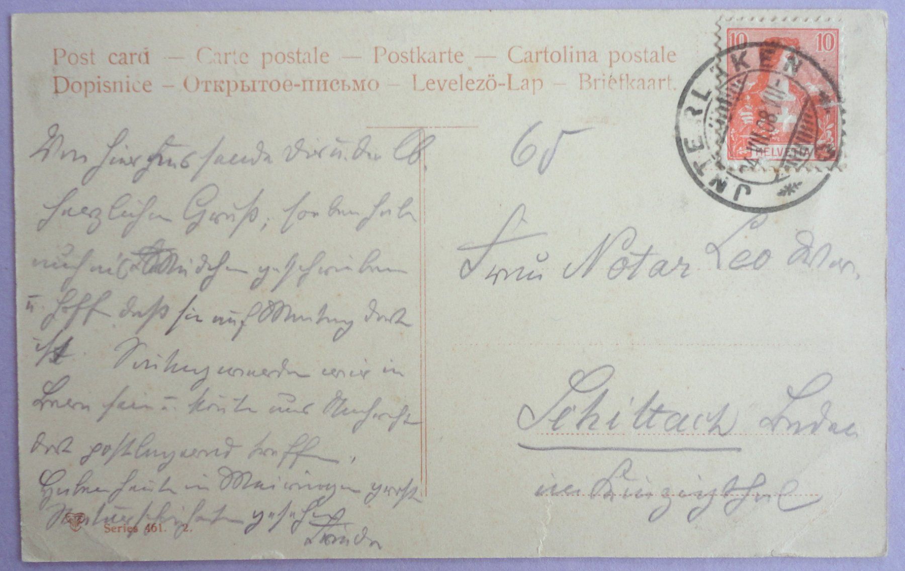 Cartoline postali: Interlaken - Die Jungfrau – Usato da Fétigny venduto da Billy2miny 1