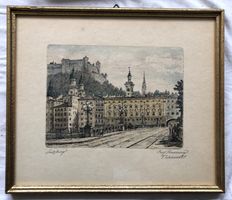 Ferdinand Eckhardt (1876-1952) - Orig. Radierung - Salzburg