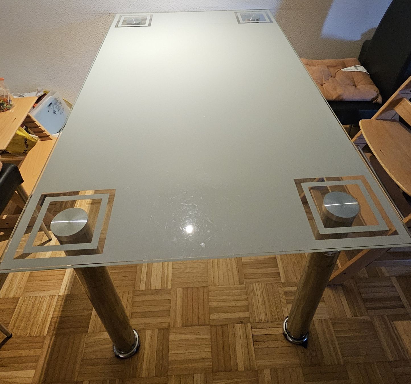 Set di tavolo e panche: Glastisch mit 6 Stühle – Usato da Wallisellen venduto da Klinger84 3