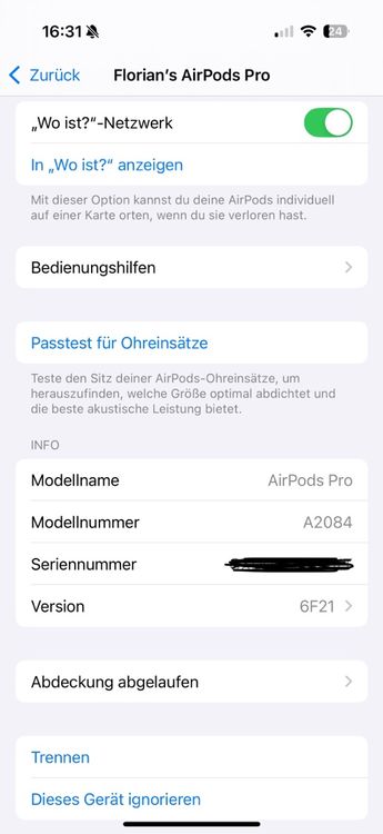 Apple Kopfhörer: Apple AirPods Pro - Top Zustand mit OVP – Gebraucht aus Zürich von flooff 4