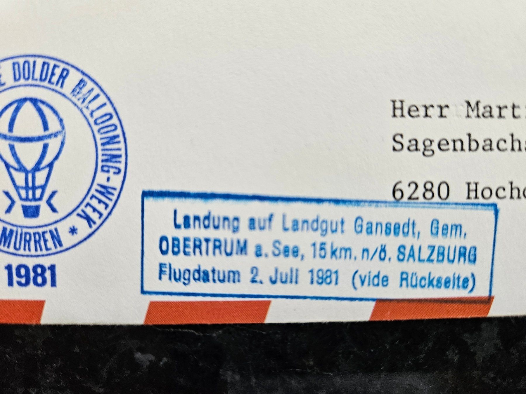 Alle Briefmarken: Ballonpost 1981 für 3.-- – Gebraucht aus Buttikon SZ von Marcelr 1