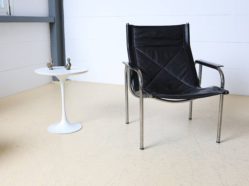 Fauteuils: Strässle Ledersessel | Schwarz Chrom | – D'occasion à Meinisberg par atelier_TILIJA 4