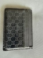 Porta carte Gucci pelle nera monogramma usato