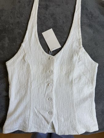 weisses Top zum Binden von NA-KD, Gr. S