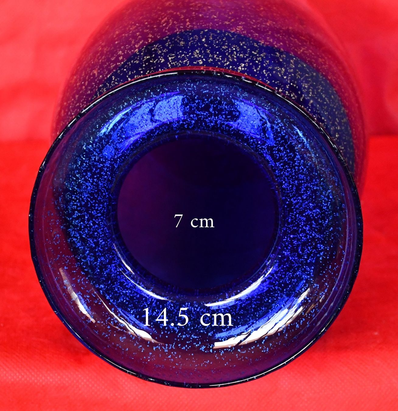 Vasen & Gefässe: Blau Glas Vase mit Goldstaub – Gebraucht aus Rotkreuz von salsanera 2
