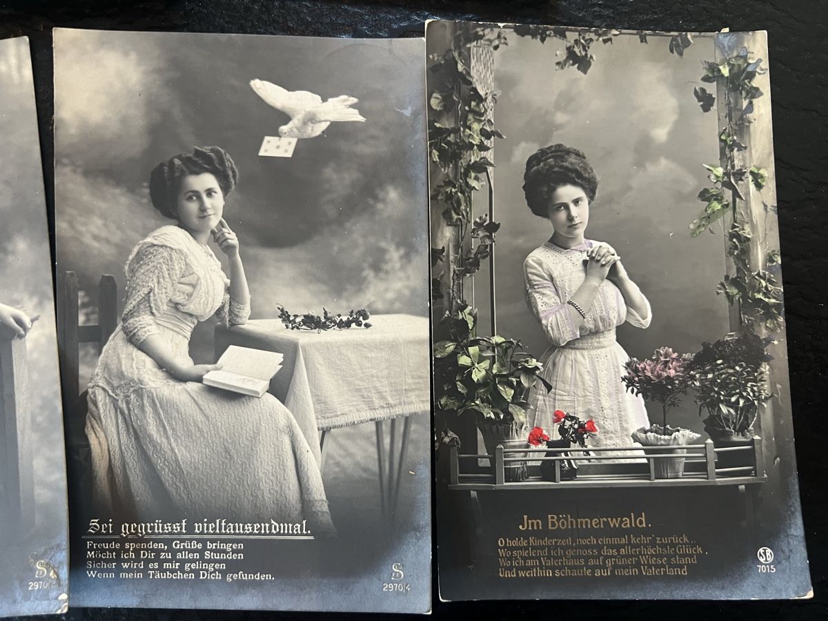 Alle Briefmarken: 6 alte Ansichtskarten Schweiz belleepoque liebe – Gebraucht aus Laufen von Belezza 1