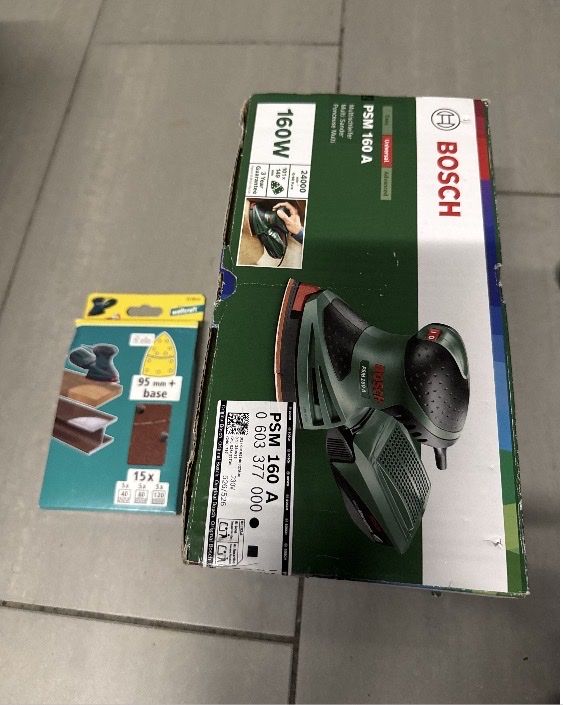 Bosch Schleifen & Polieren: Multischleifer Bosch PSM 160 A mit Schleifpapier Set – Neu (gemäss Beschreibung) aus Madiswil von mar_hdw8