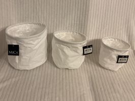 3er Set Übertöpfe MICA Decorations Weiss