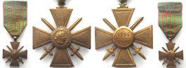 FRANCE Croix de guerre, 1914-1918, 4e modèle, une etoile unz