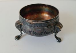 Antike Salzschale versilbert – Egyptian Revival Pharao