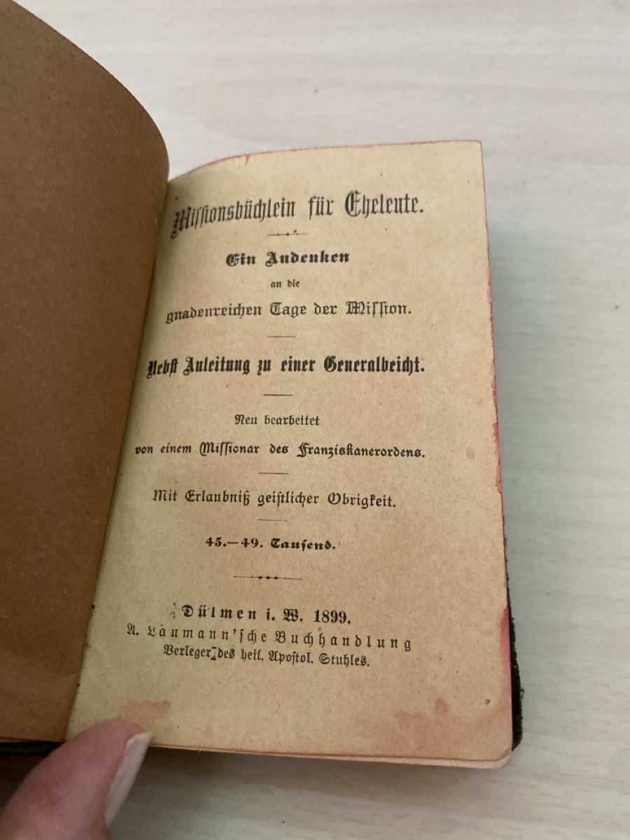 Libri: Missionsbüchlein für Eheleute, Religionsbuch 1899 – Usato da Pfäffikon SZ venduto da Anita8808