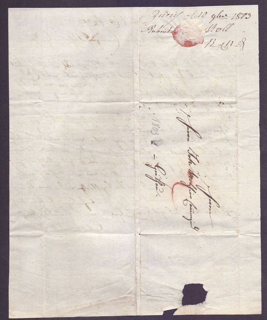 Alle Briefmarken: Faltbrief Vorphila 1803 – Gebraucht aus Flamatt von samowarow 5