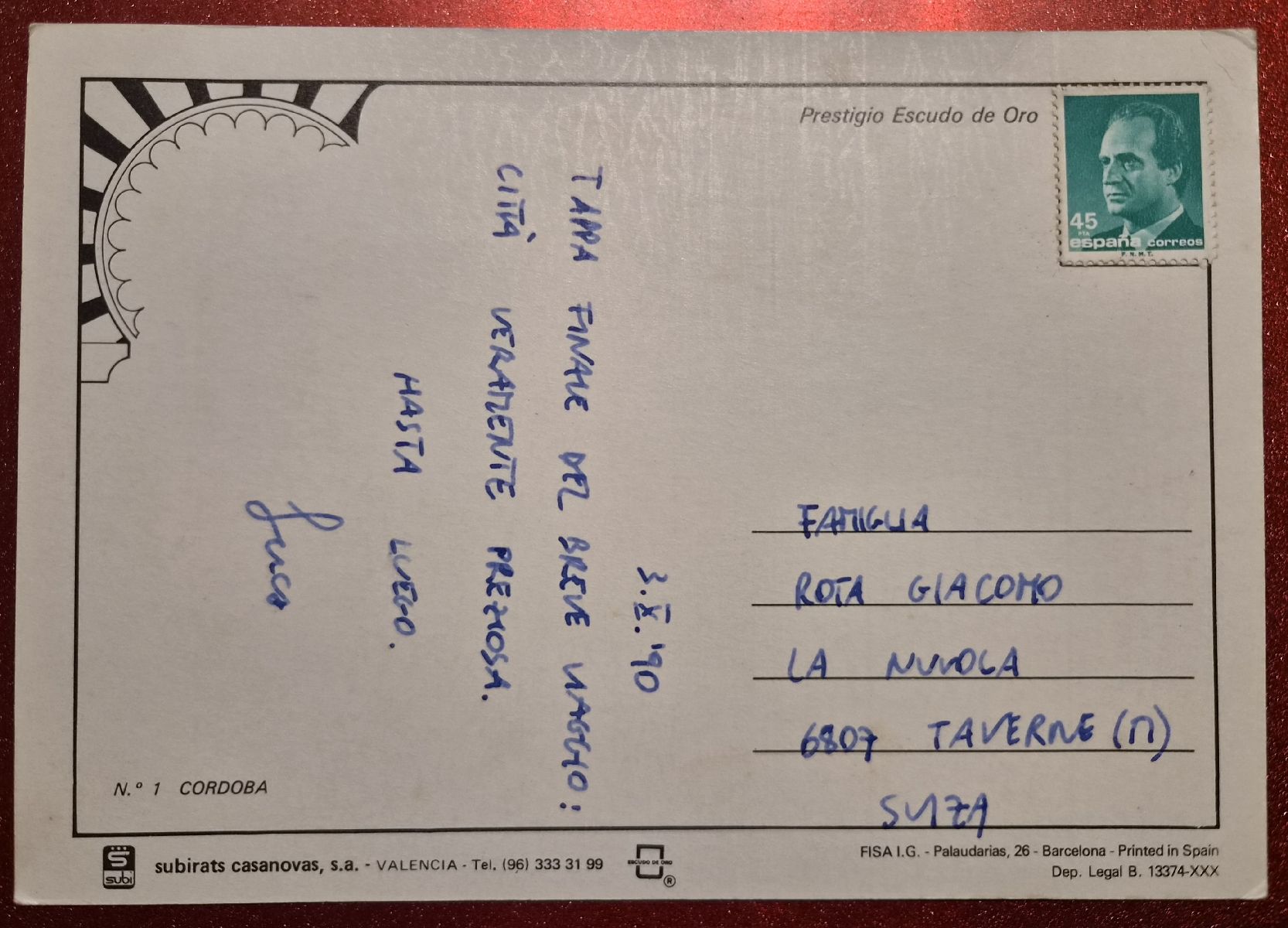 Ansichtskarten: Cordoba Spanien 1990 – Gebraucht aus Melchnau von Fishel 1