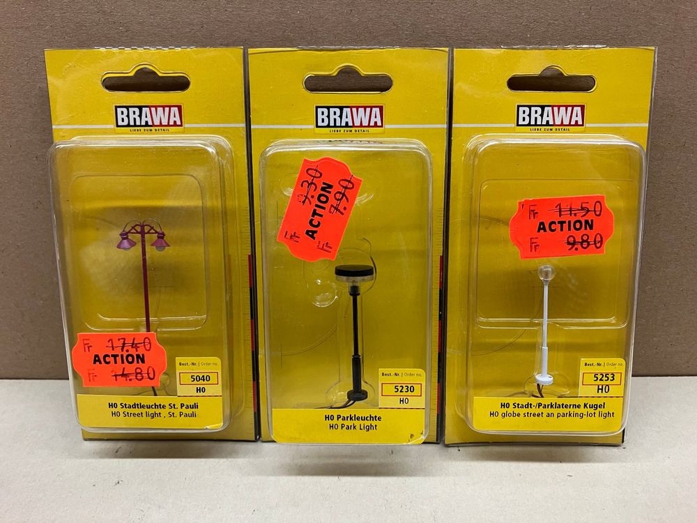 Brawa Modelleisenbahnen: BRAWA H0 3 verschiedene Leuchten – Neu (gemäss Beschreibung) aus Neuendorf von sitek071