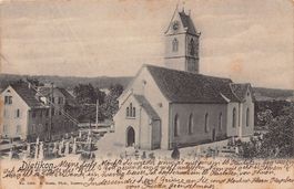 Dietikon, Kirche und Friedhof, gelaufen 1906
