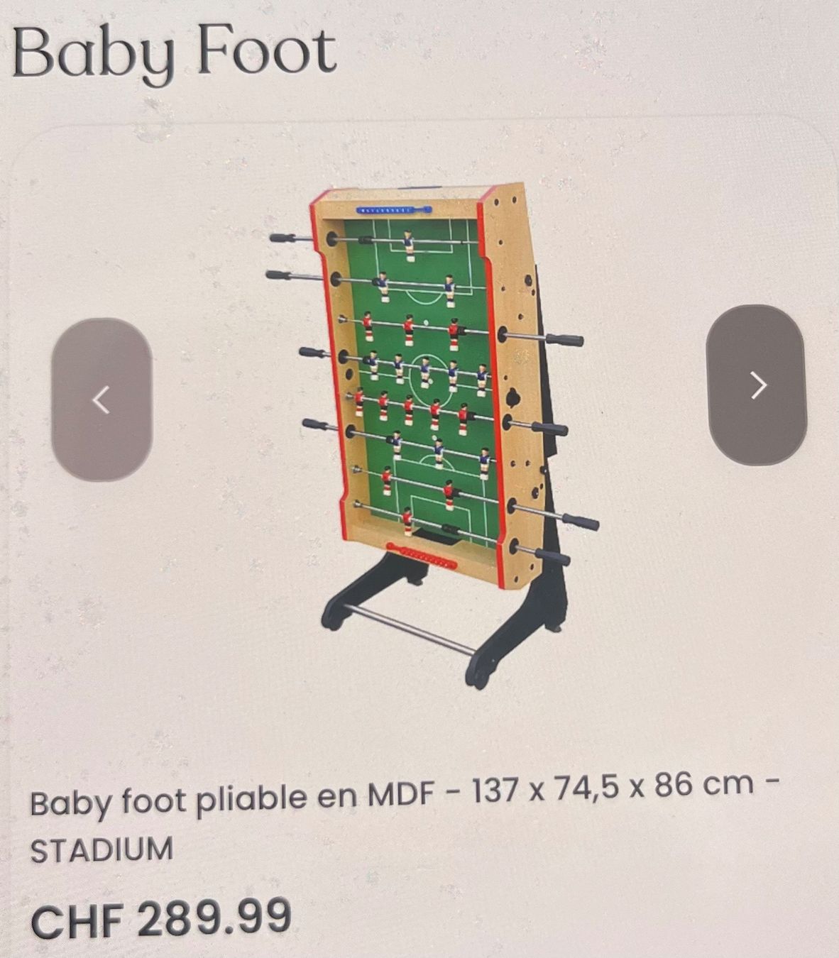 Giochi: Baby foot pliable – Usato da Troinex venduto da gra_w2qw 7