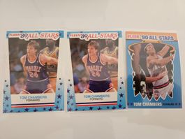 3x Tom Chambers / 2x 1989 Fleer Sticker / 1x 1990 Fleer Nba