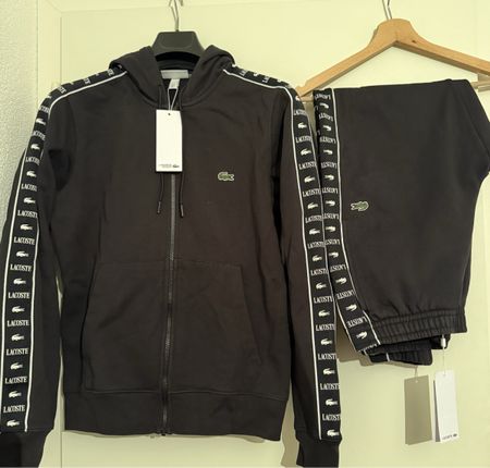 Lacoste (S) Sweatjacke + (L) Sweatpants Black