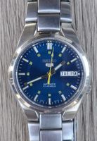 Seiko 5 D/D Auto blue dial yellow second hand.April 2015.