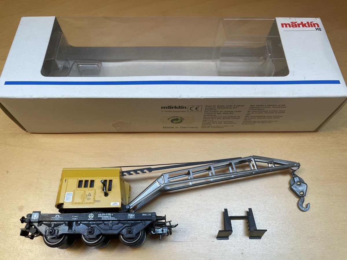 Märklin Modellini di ferrovie: Märklin 4671 Kranwagen – Usato da Rickenbach ZH venduto da u2540 1