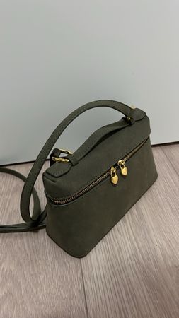 Handtasche Damen klein khaki Wildlederoptik guter Zustand