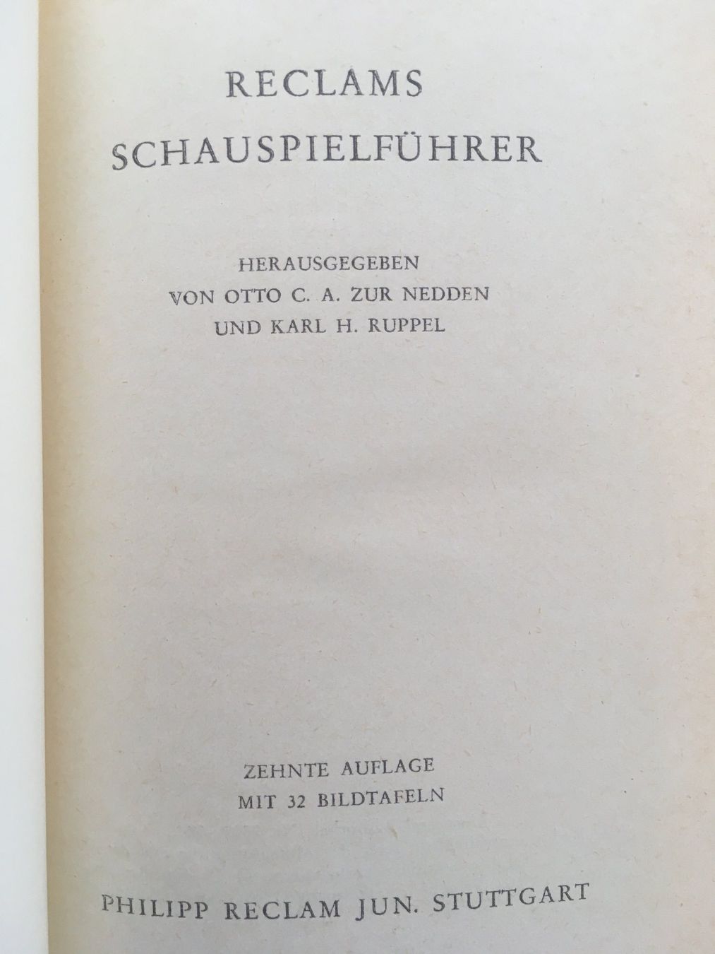 Bücher: Reclams Schauspielführer (1960) – Gebraucht aus Grenchen von Kogi7 3